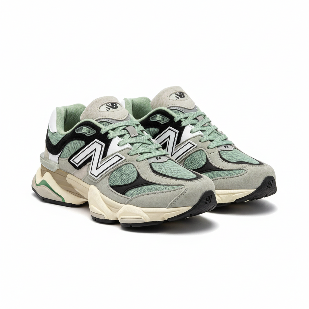 New Balance 9060 Sage Green Retro Sneaker - Ghost Mannequin