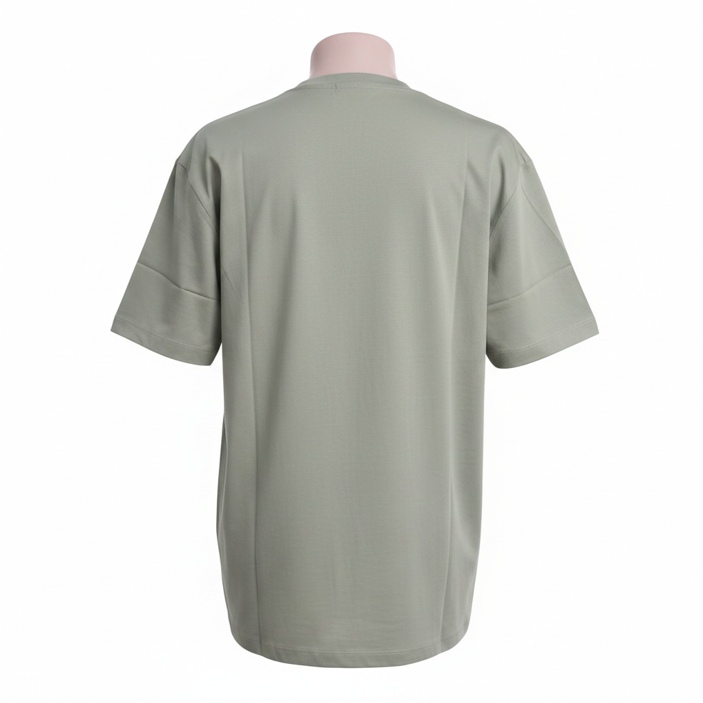Women's sage green eagle embroidered oversized tee - ghost mannequin back view