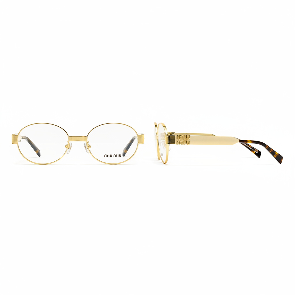 Oval Round Clear Lens Eyeglasses – Ghost Mannequin Front and Side View