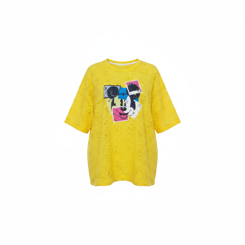 Women's Yellow Mickey Mouse Graphic Tee — Ghost Mannequin
