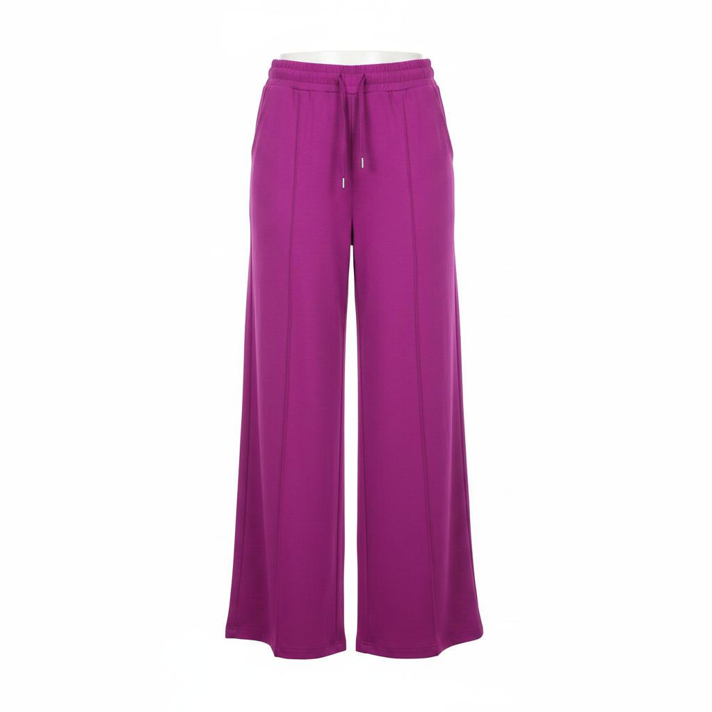 Ghost mannequin front view of Magenta Wide-Leg Palazzo Trousers