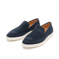 Navy Ribbed Suede Slip-On Loafer - Ghost Mannequin