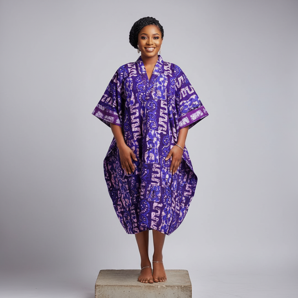 Three-Quarter Bubu Gown – Model Shot