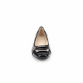 Women's Patent Leather Square Buckle Ballet Flat - Black - Ghost Mannequin