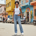 High-Waist Flare Jeans - Model Shot