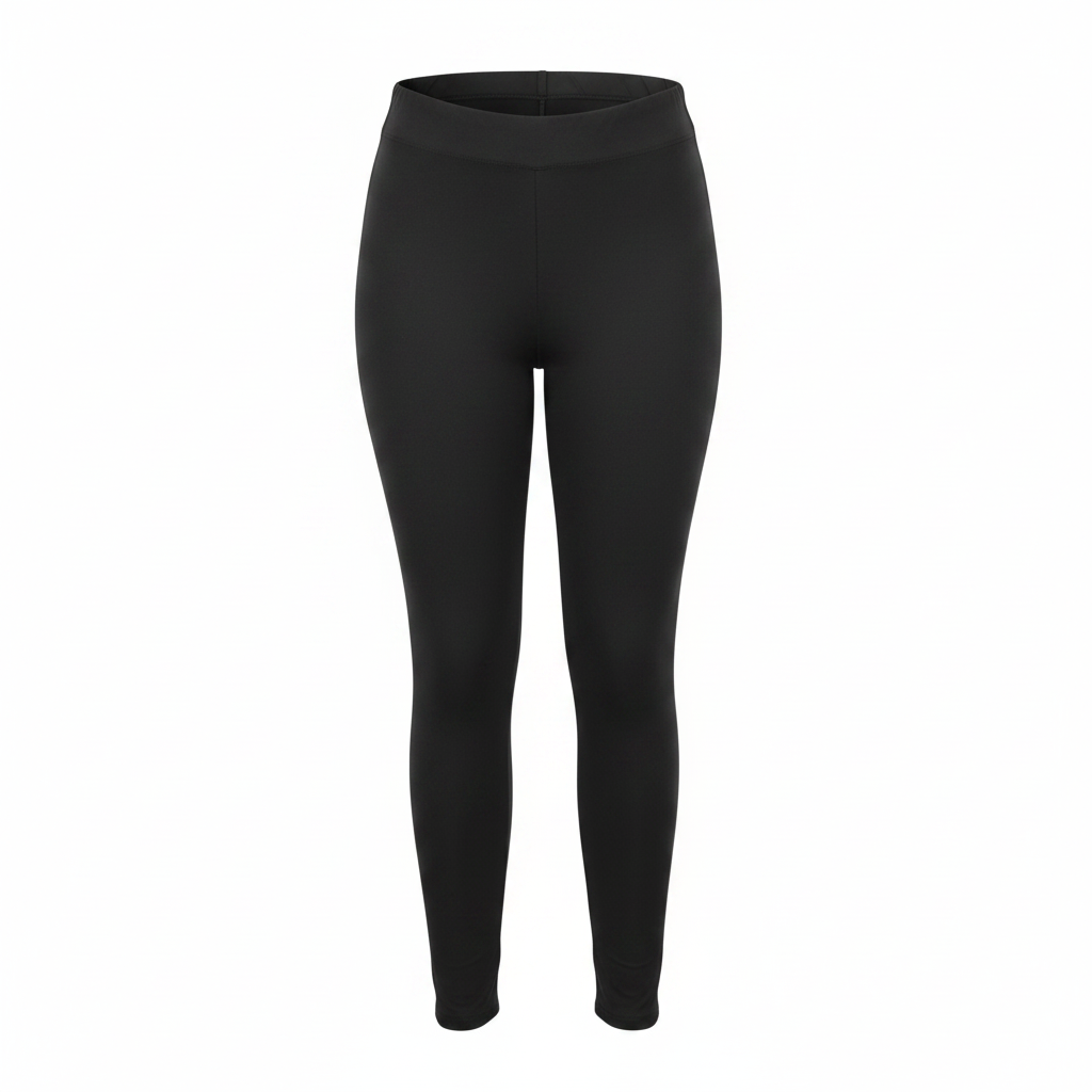 Women's black high-waist jeggings – ghost mannequin front view