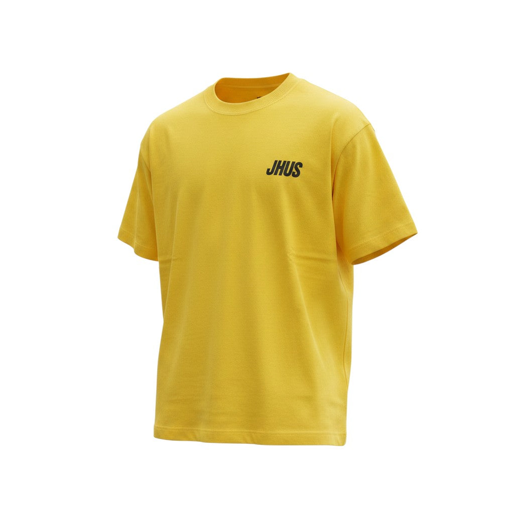 Unisex Yellow Bucket Hat Graphic Boxy Crop T-Shirt