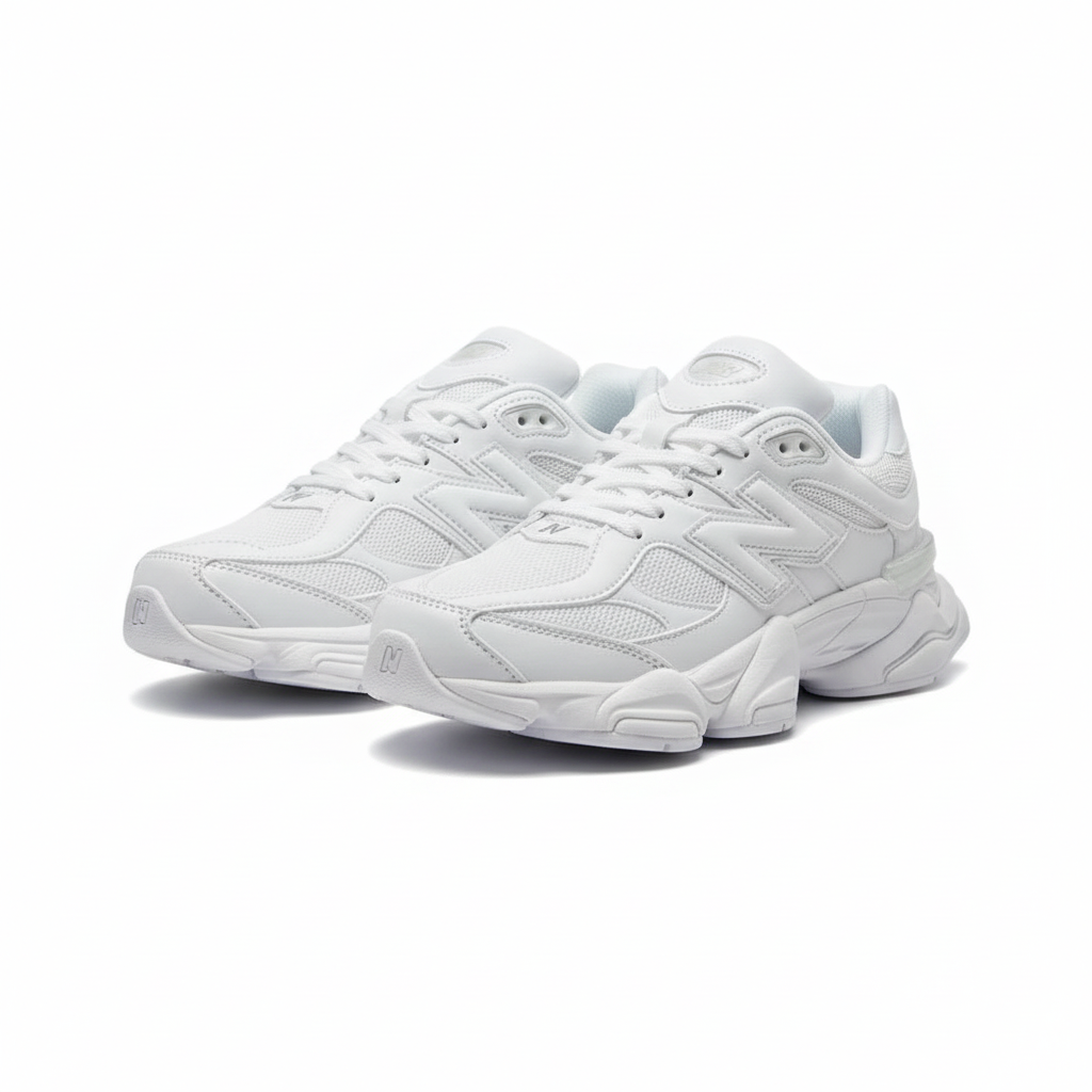 New Balance 9060 Triple White Sneaker - Ghost Mannequin