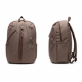 Ghost mannequin style canvas cloth backpack catalog shot, front and side view