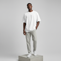 White Feno Oval Logo Oversized Tee - Model Front