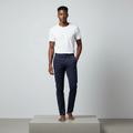 Navy Blue Slim-Fit Chino Trousers – Model Front (Revised)