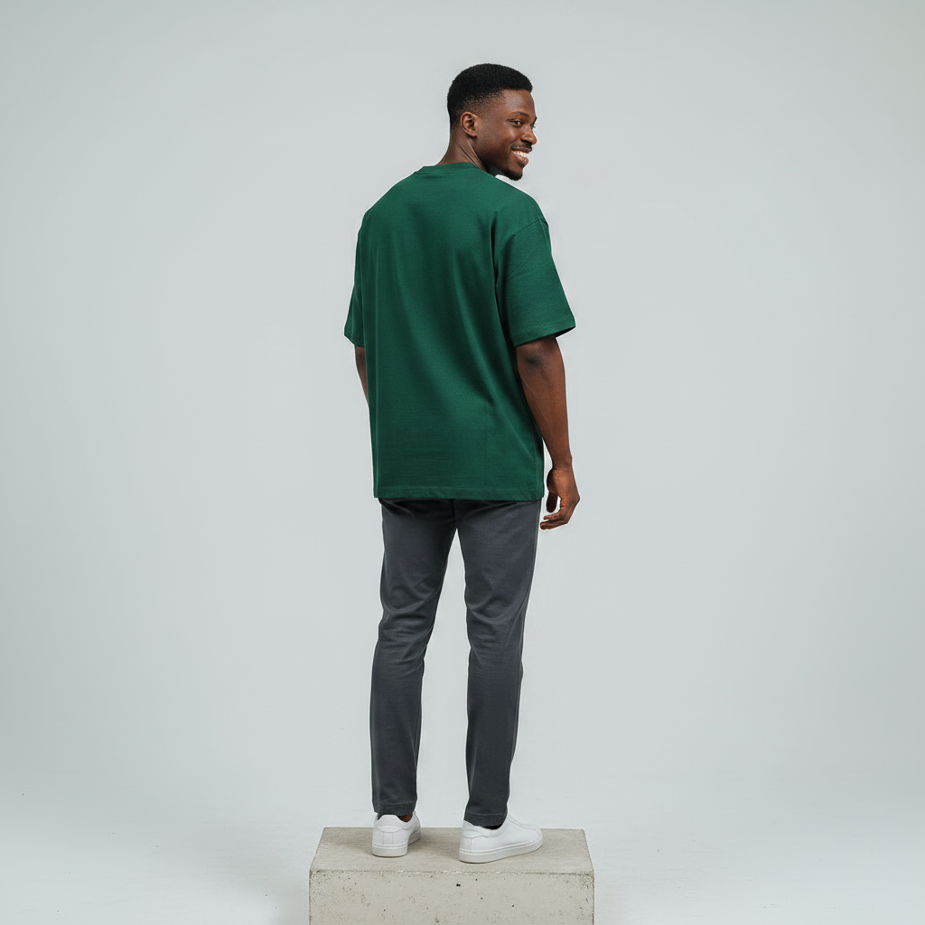 Forest Green Oversized T-Shirt - Model Back