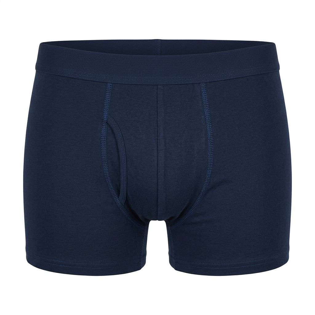 AI-generated plain navy boxer briefs