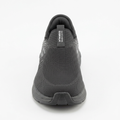 AI-edited product-only front view of a charcoal grey mesh slip-on sneaker