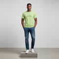 Lime Green Heartbeat Graphic Short-Sleeved Shirt - Model Front