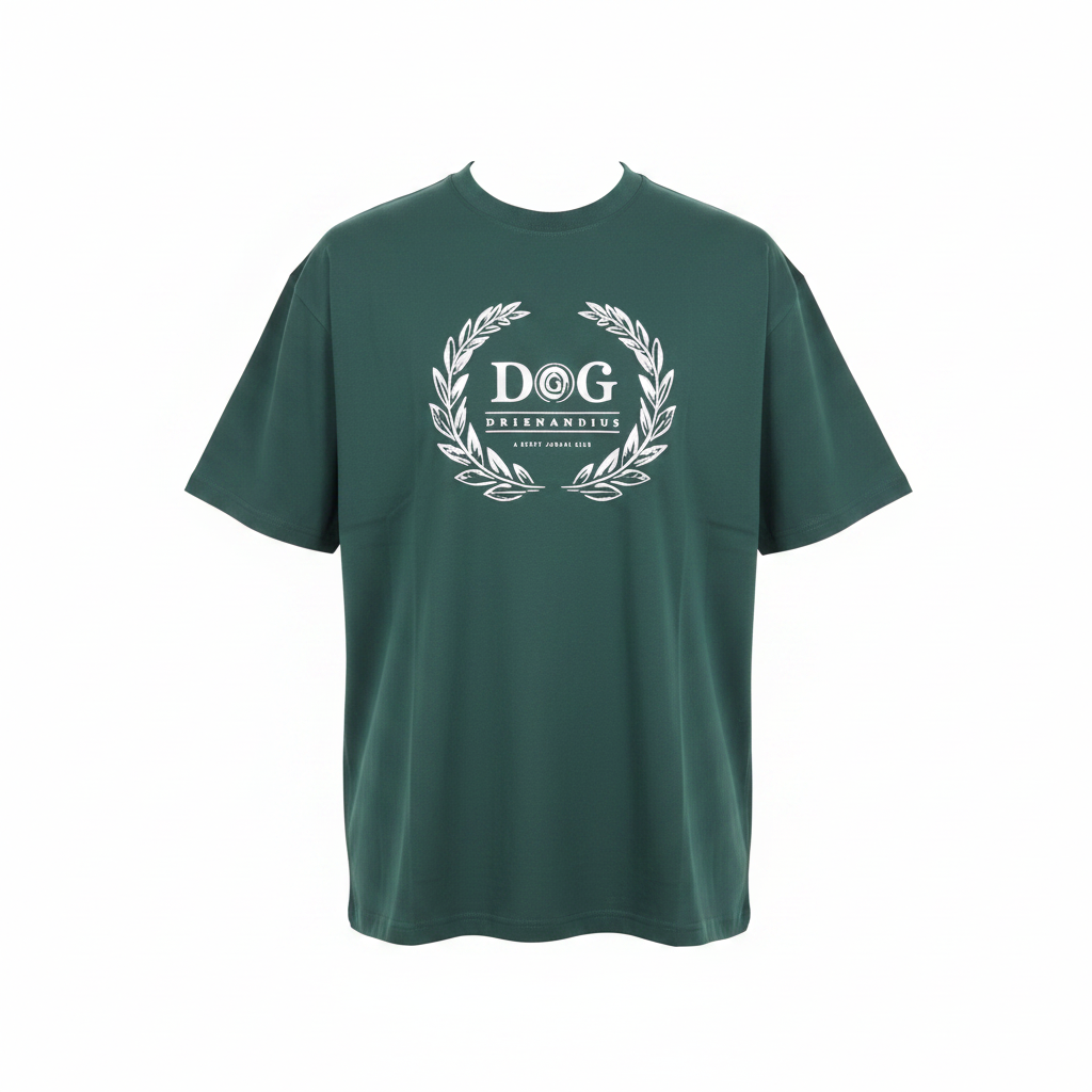 Green DOG Drienandius Laurel Wreath Crest Short-Sleeved Shirt - Ghost Mannequin Front