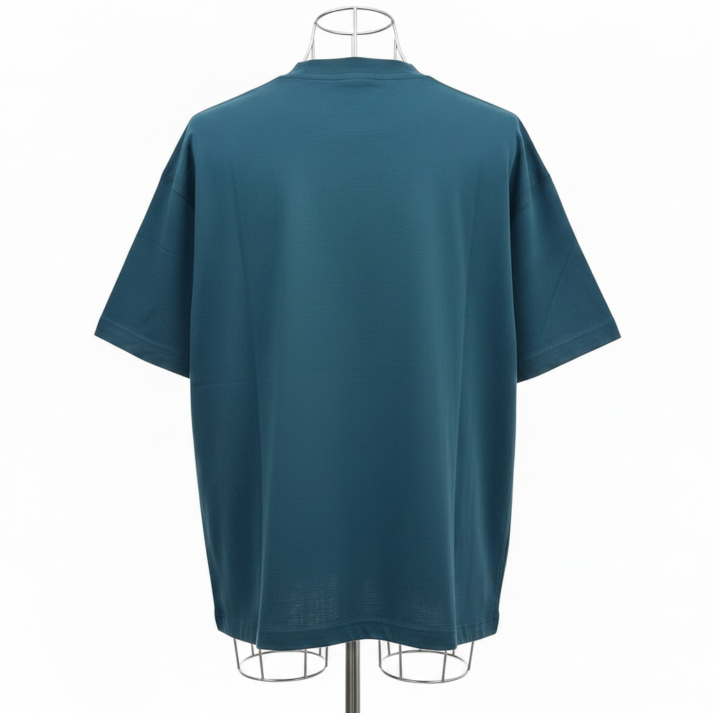 Teal Seventeen Graphic Oversized Tee - Ghost Mannequin Back