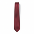 Men's burgundy wine red solid satin necktie flat lay product shot