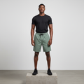 Sage Green Woven Running Shorts - Model Shot