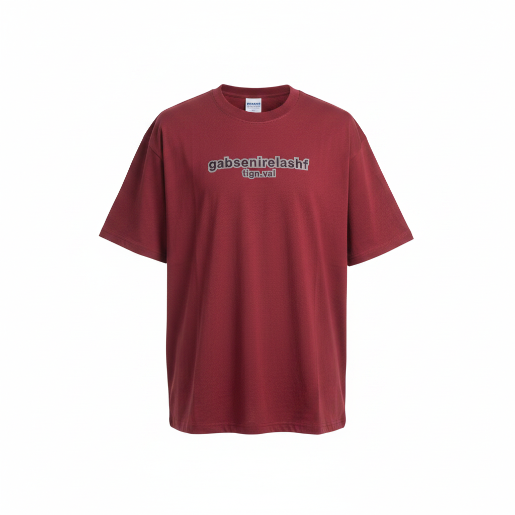 Crimson Oversized Graphic Round-Neck Tee – Ghost Mannequin