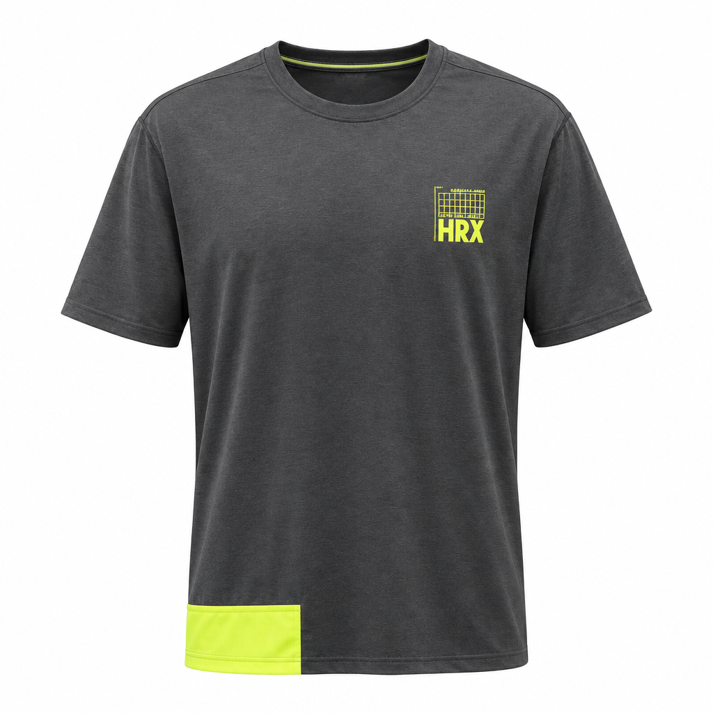 Charcoal Neon Hem Athletic Performance Tee – Catalog Shot