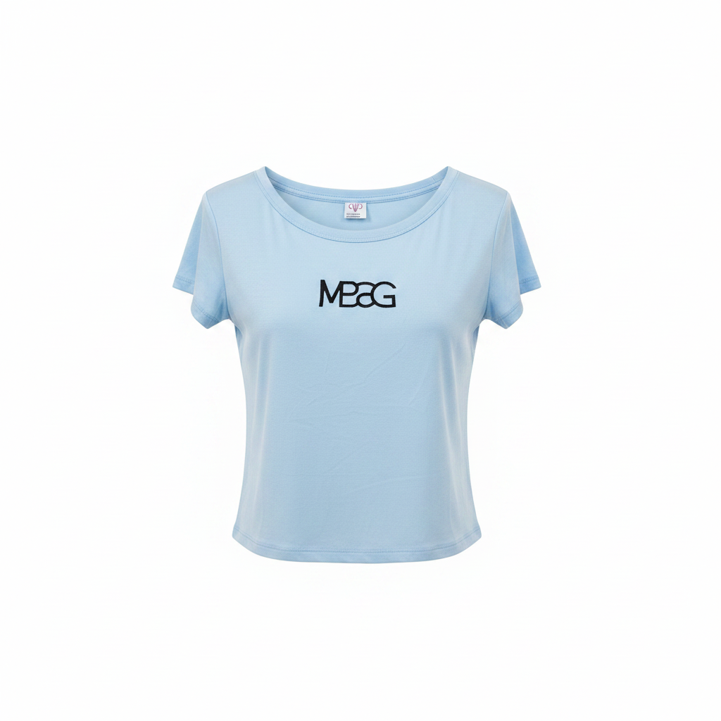 MEAG Baby Blue Cropped Scoop Neck Tee – Ghost Mannequin