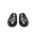 Men's black leather tonal D-buckle half-shoe mule ghost mannequin view