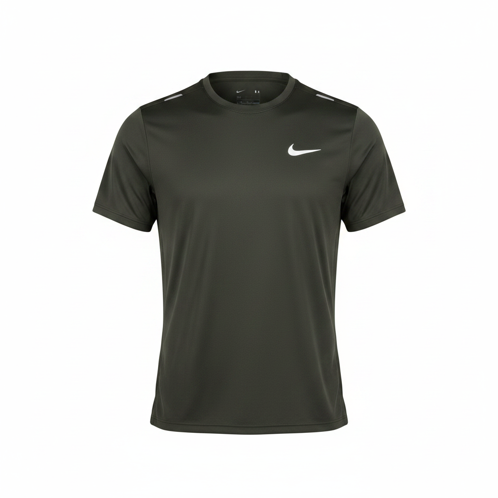 Dark olive premium sport jersey ghost mannequin view