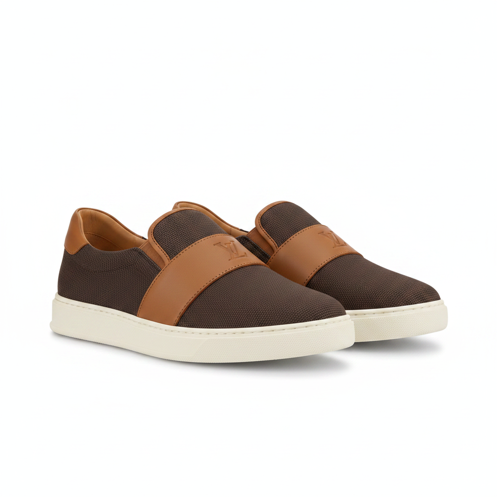 Louis Vuitton LV Slip-On Sneakers Dark Brown – Catalog Shot