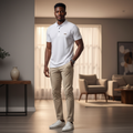 Model shot – Aribest Store Canoe White Polo Shirt