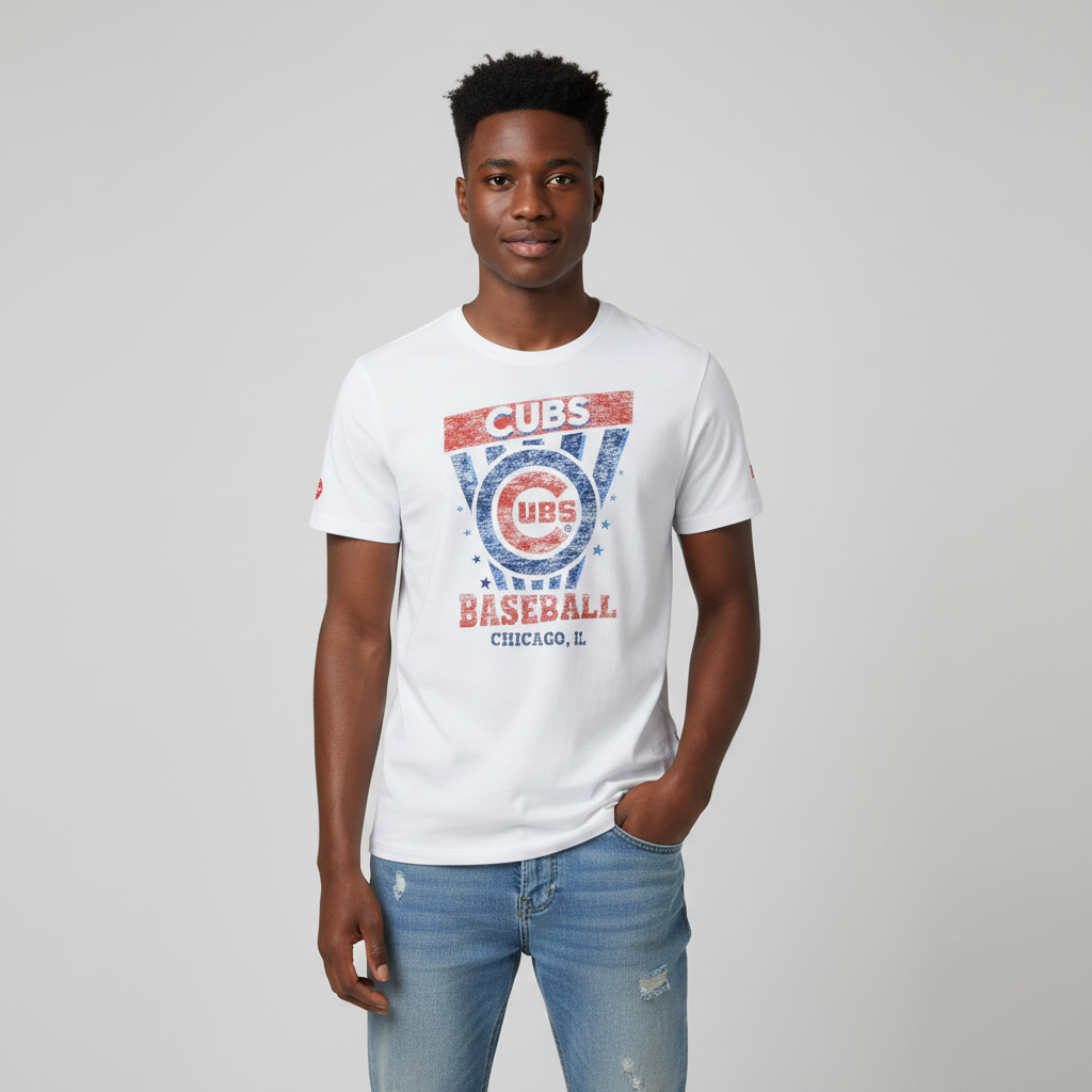 Cubs Baseball Graphic Tee – Front Model