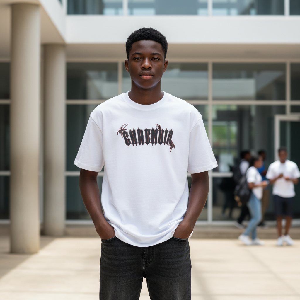 Gothic Claw Graphic Tee White - Front Model View
