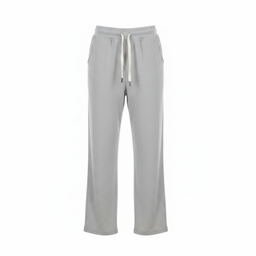 Grey Relaxed Fit Jogger Trousers - Ghost Mannequin Front View