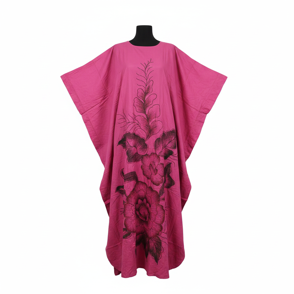 Ghost mannequin – Bose Ventures Fuchsia Rose Embroidered Boubou Kaftan