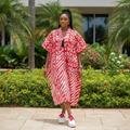 Women's Red Batik Bubu Gown – Nigerian Female Model