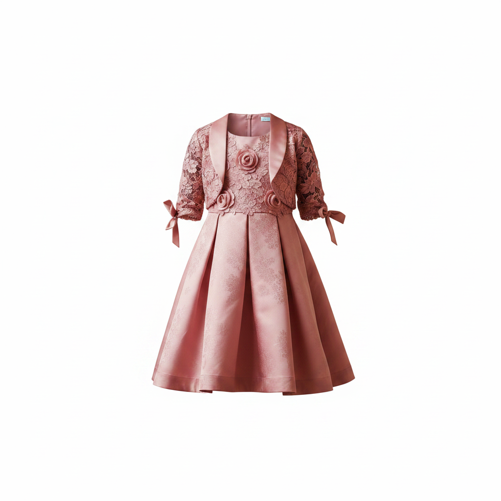 Children's Pink Lace & Satin Graduation Dress Set – Ghost Mannequin