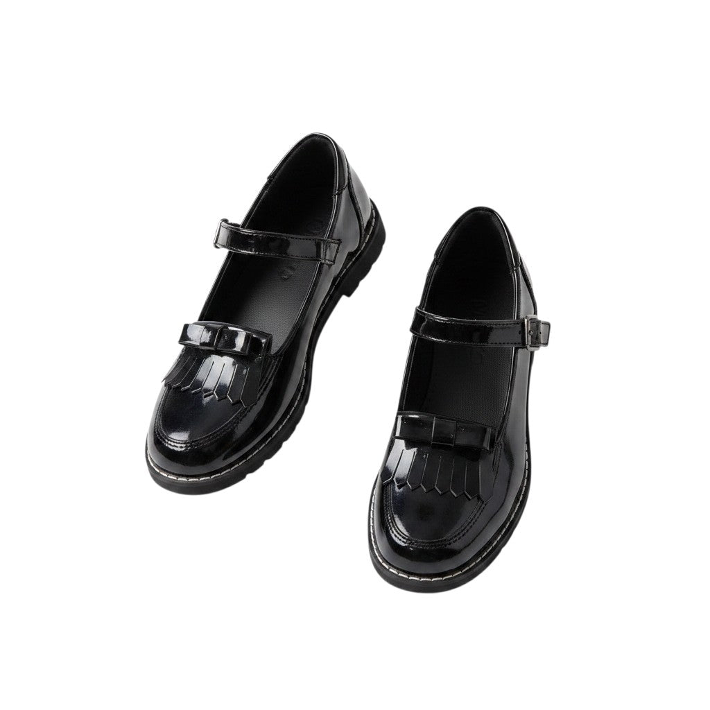 Kids' Navy Patent Leather Kiltie Mary Jane School Shoe