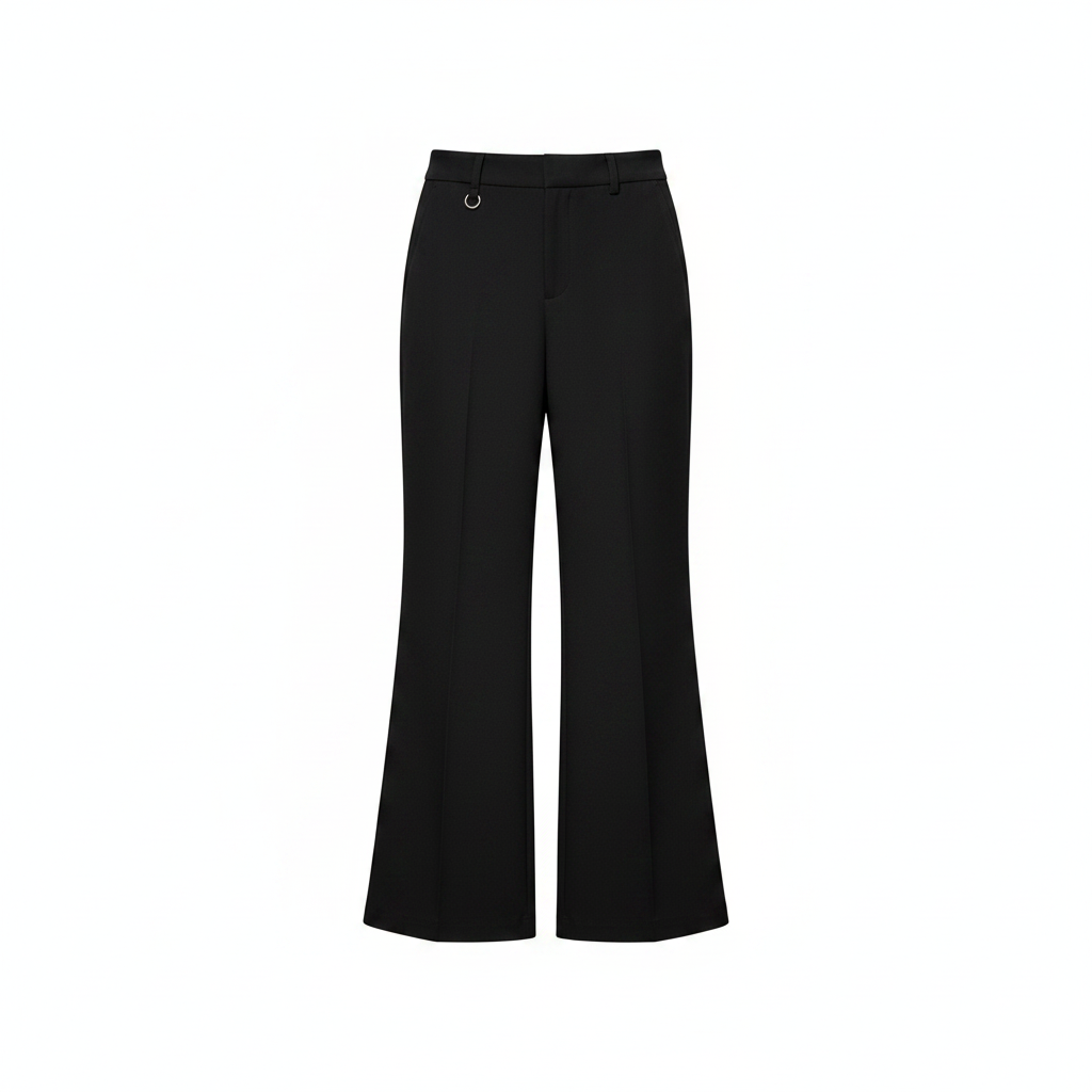 Men's Black Wide-Leg Palazzo Trousers – Ghost Mannequin Front View