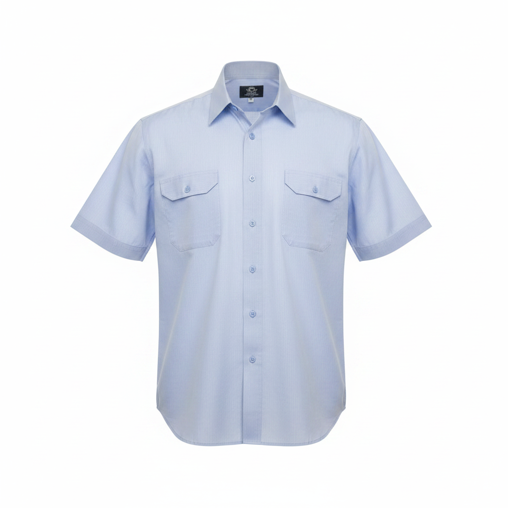 Light Blue Short-Sleeved Shirt - Ghost Mannequin