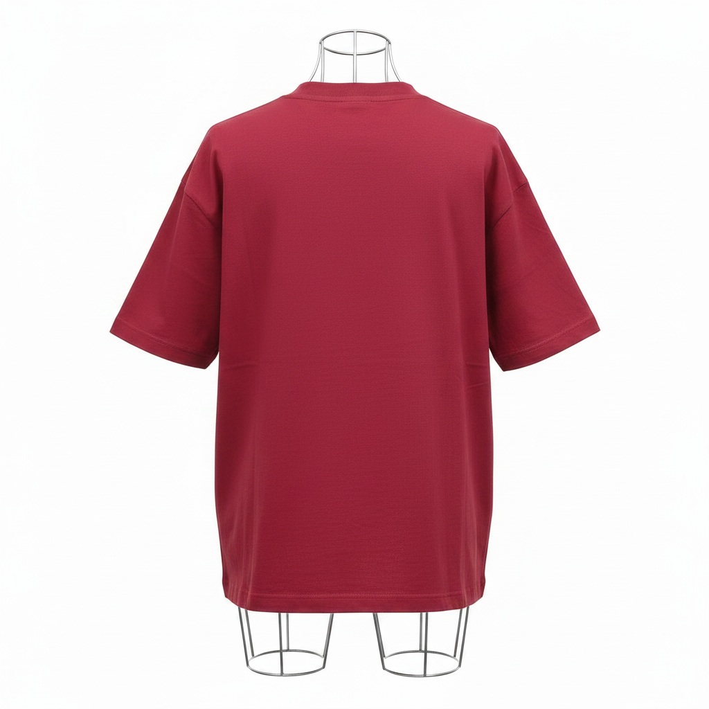Red OCS Play Pixel Graphic Oversized Tee - Ghost Mannequin Back