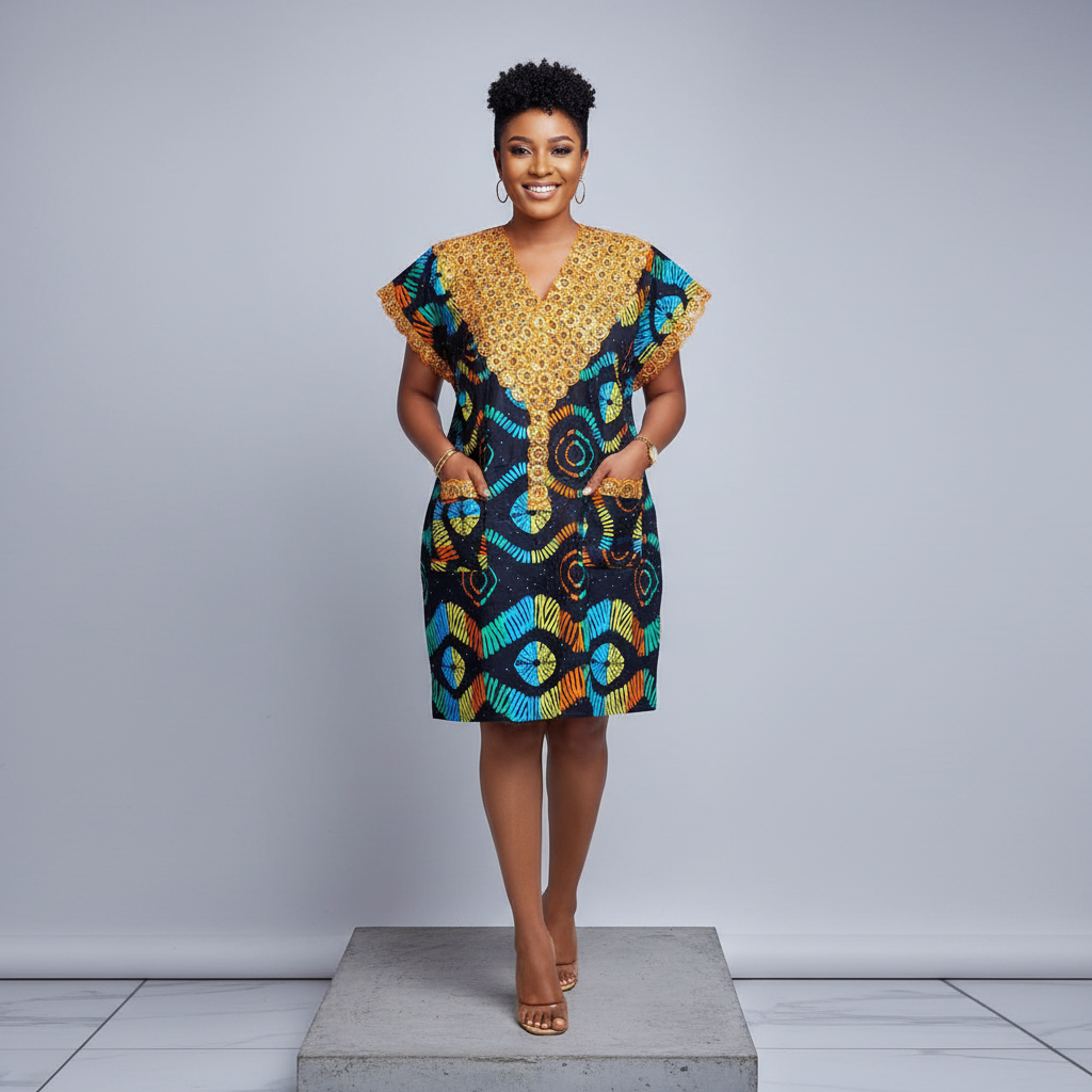 Short Bubu Gown – Model Shot