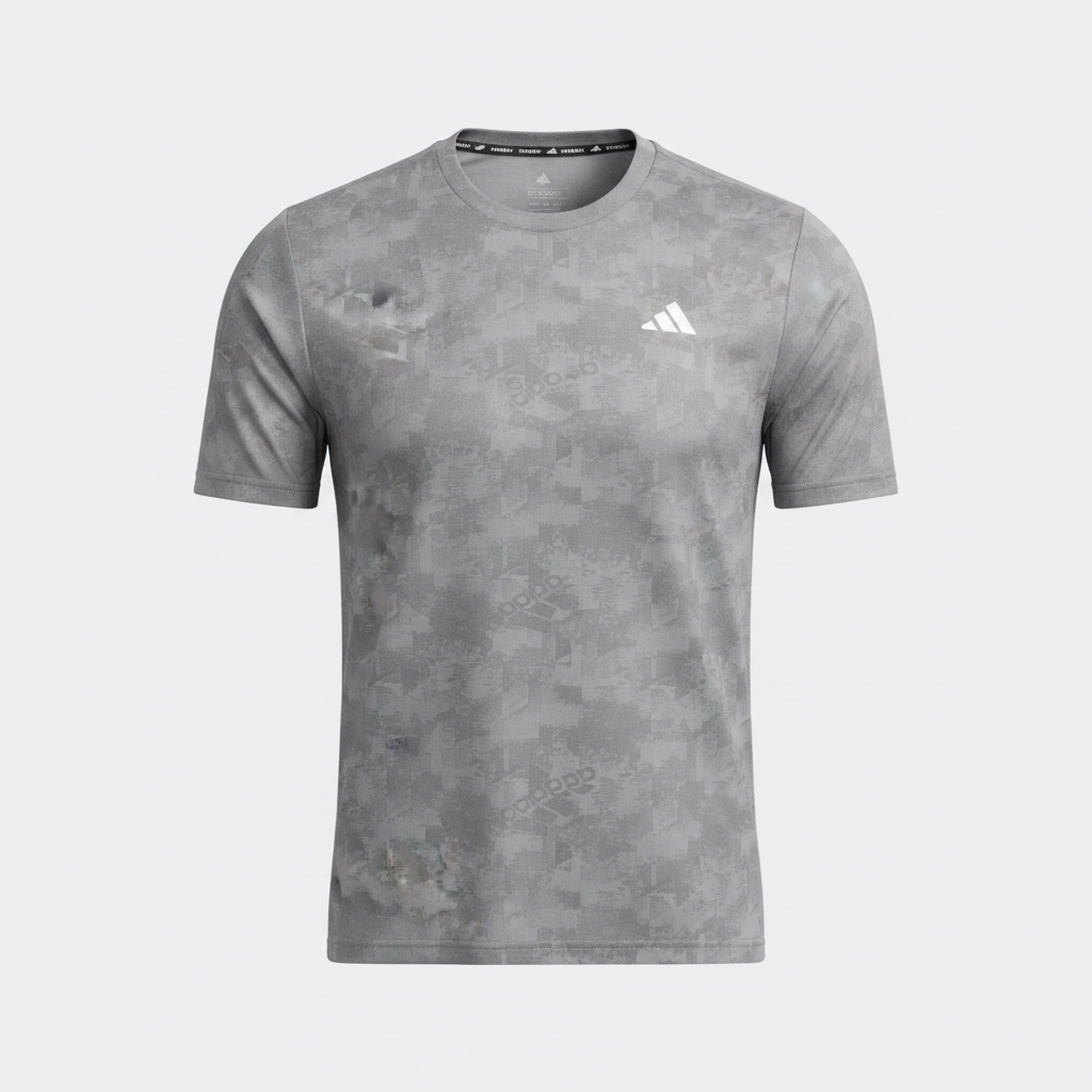 Men's light grey mosaic-pattern sport jersey ghost mannequin front view