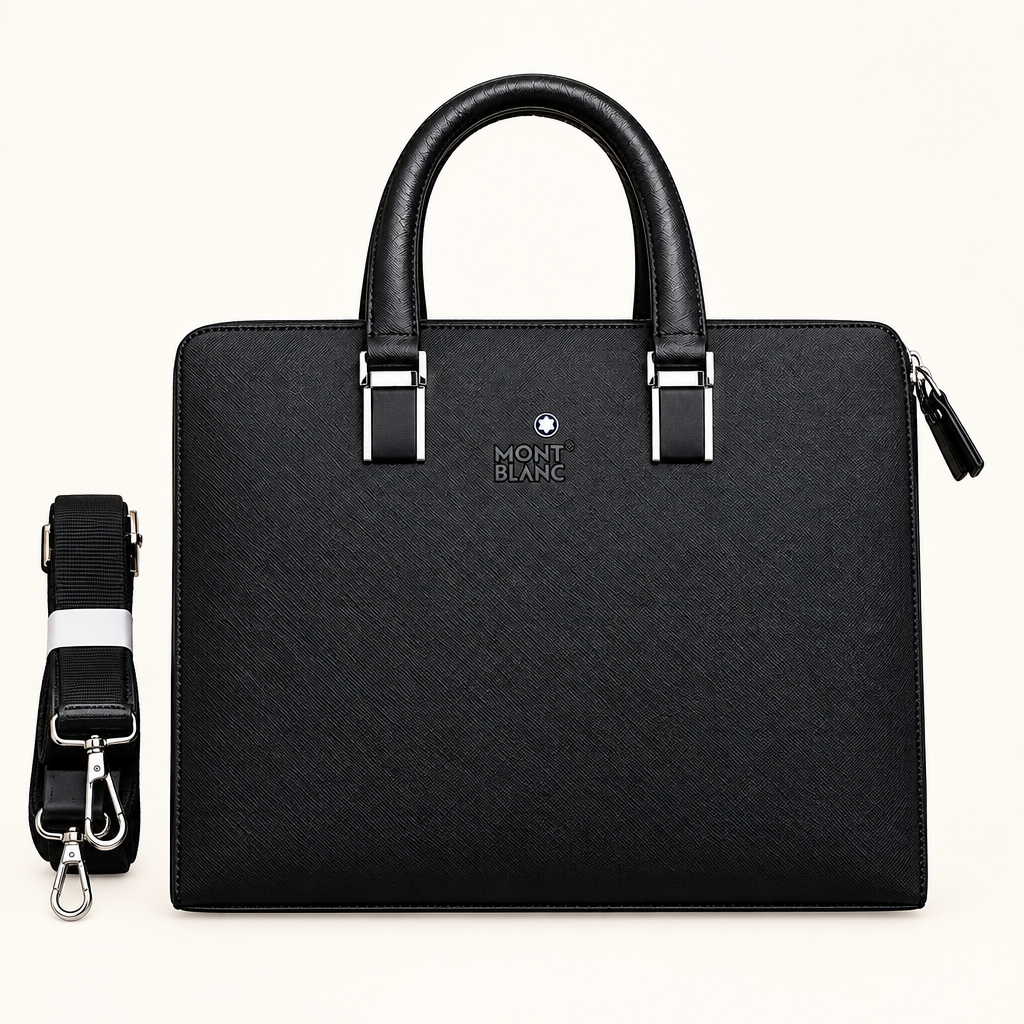Black textured top-handle bag with detached shoulder strap