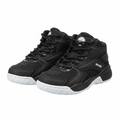 Kids' black high-top chunky mesh sneakers ghost mannequin view