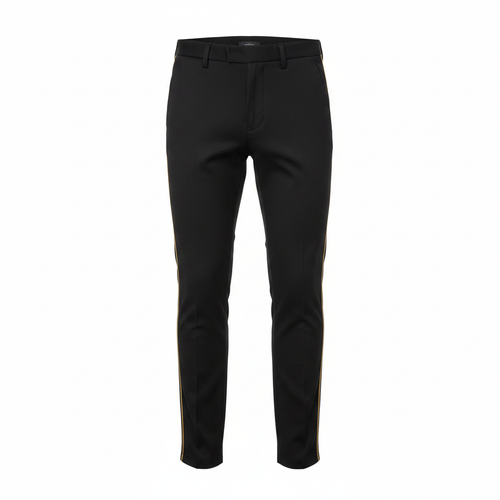 Men's Gold Side-Stripe Slim Trousers – Ghost Mannequin (Black)