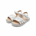 Girls white glitter heart velcro strap sandal ghost mannequin pair view