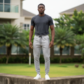 Men's Light Grey Tech Fleece Tapered Joggers – Nigerian Male Model
