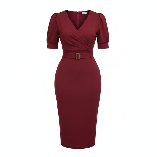 Bordeaux Curve Midi Dress – Ghost Mannequin