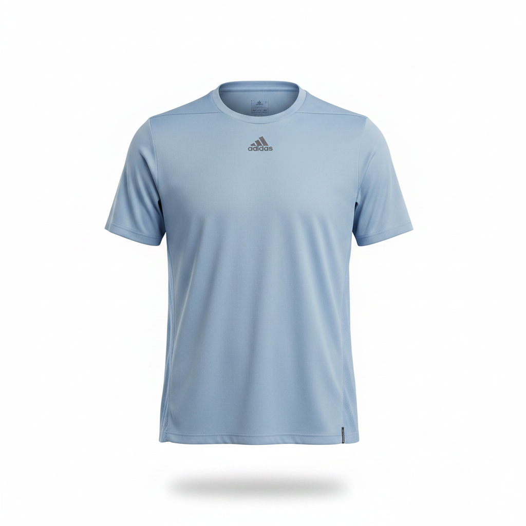 Blue premium sport jersey ghost mannequin view