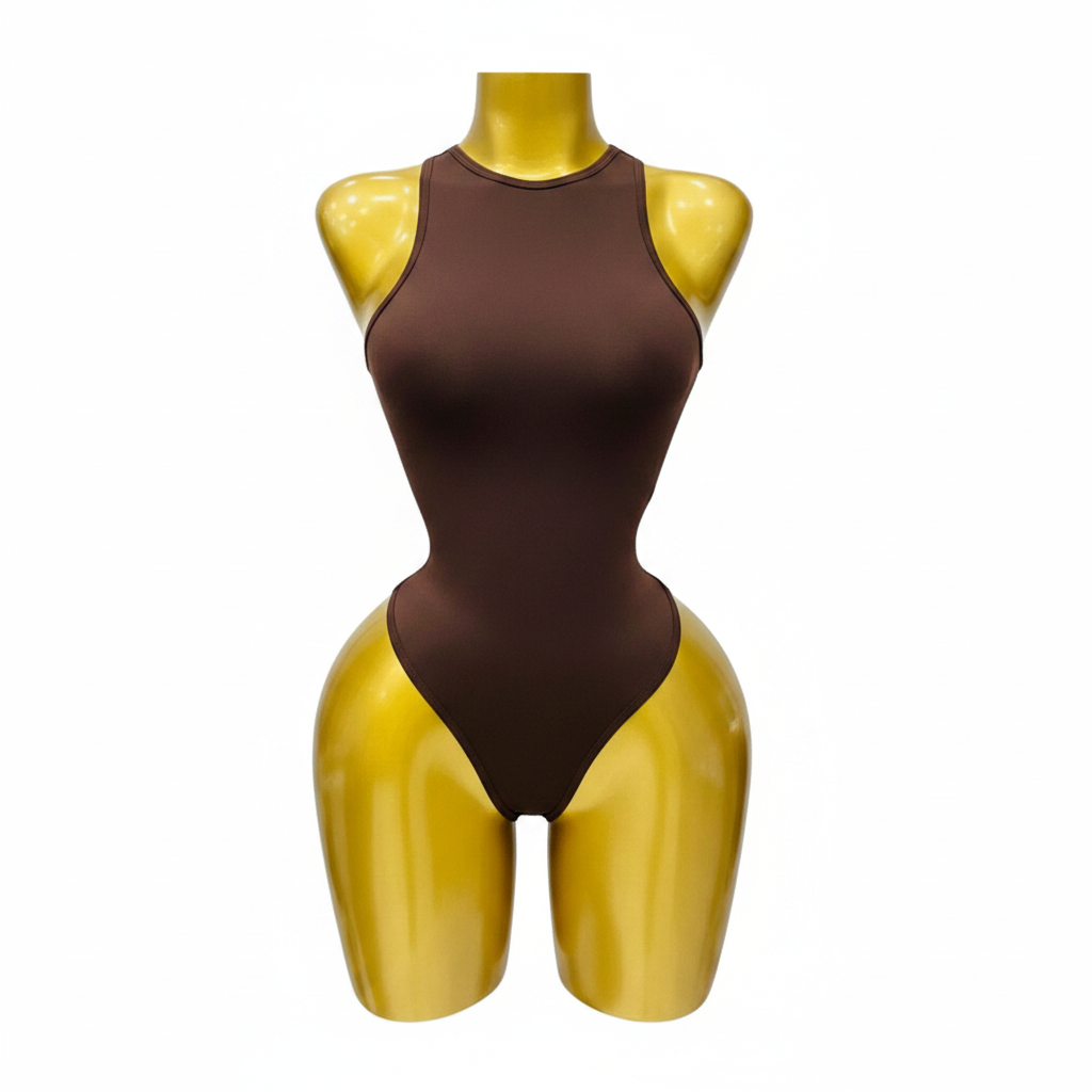 Women's Sleeveless High-Neck Bodysuit - Ghost Mannequin